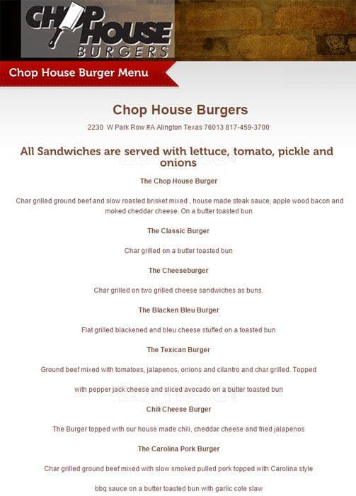 chop house burger arlington