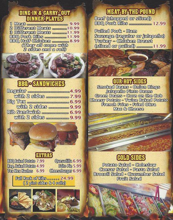 Old House BBQ Menu, Menu for Old House BBQ, Lewisville ...