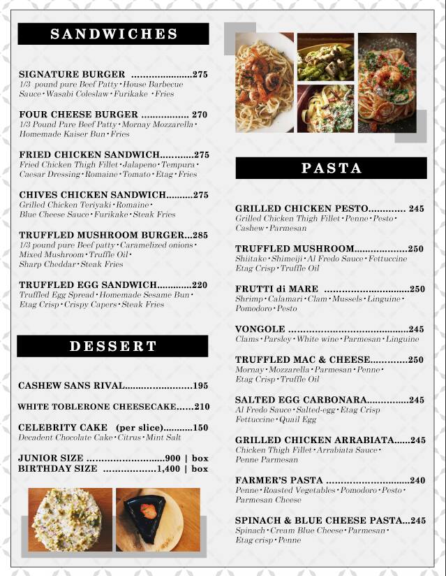 Menu Of Chives Bistro Market Metro Manila Upper Antipolo