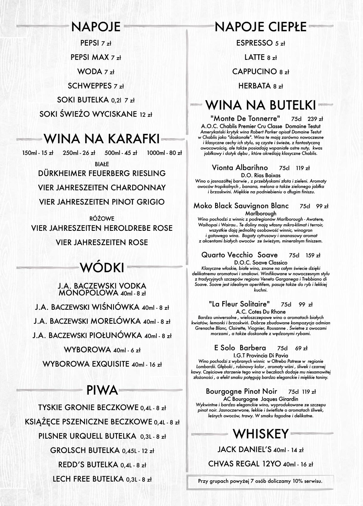 U Rysia Menu Menu For U Rysia Srodmiescie Polnocne Warszawa