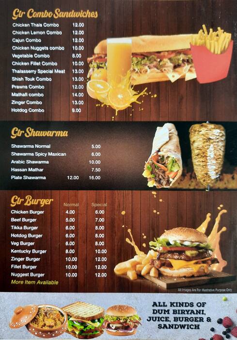 Menu at Grand Thalassery Cafe, Abu Dhabi