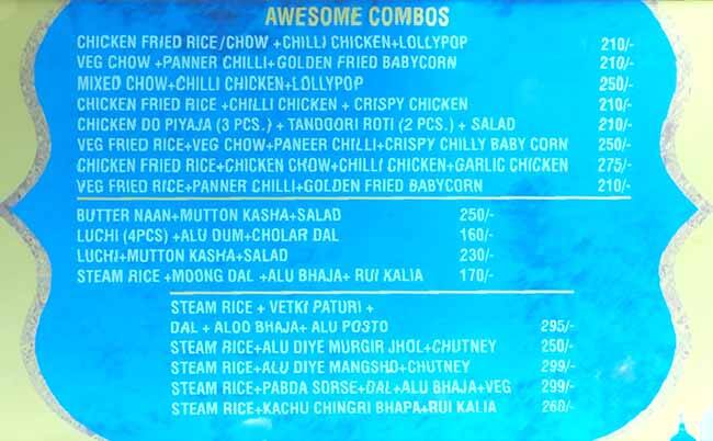 Mitra Cafe menu