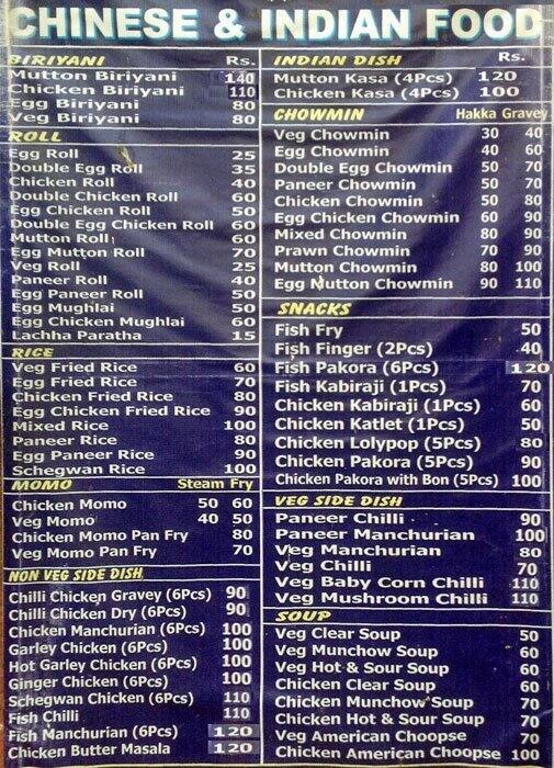 Chinese Indian Food Menu Zomato