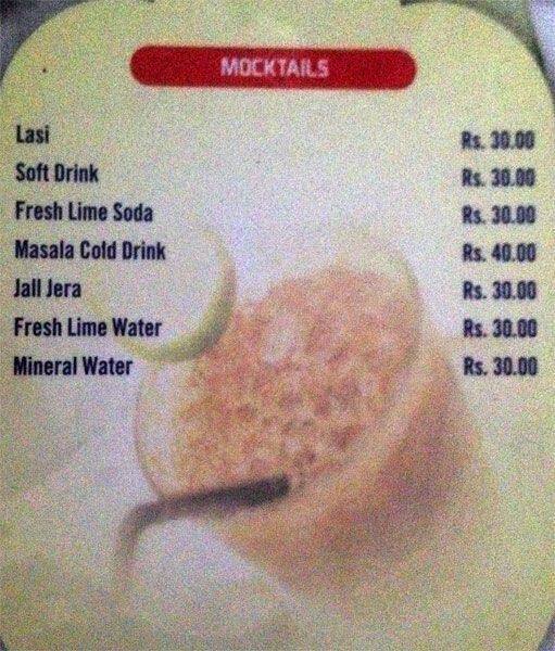 The Black Pearl menu