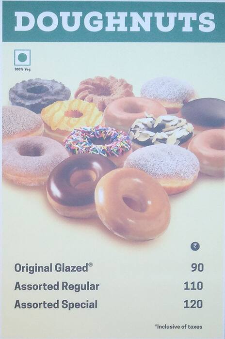 Krispy Kreme Doughnuts & Coffee menu