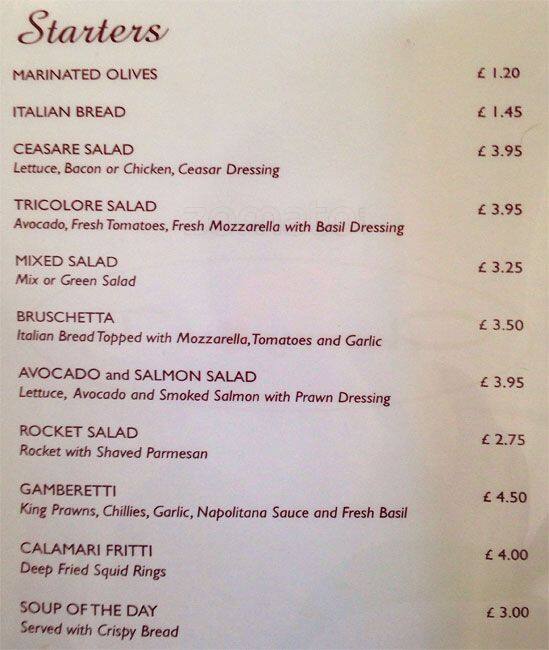 Cherry Menu Menu at Cherry on Top London cafe, London