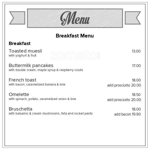 Arborio Restaurant, Cafe & Bar Menu Menumania/Zomato