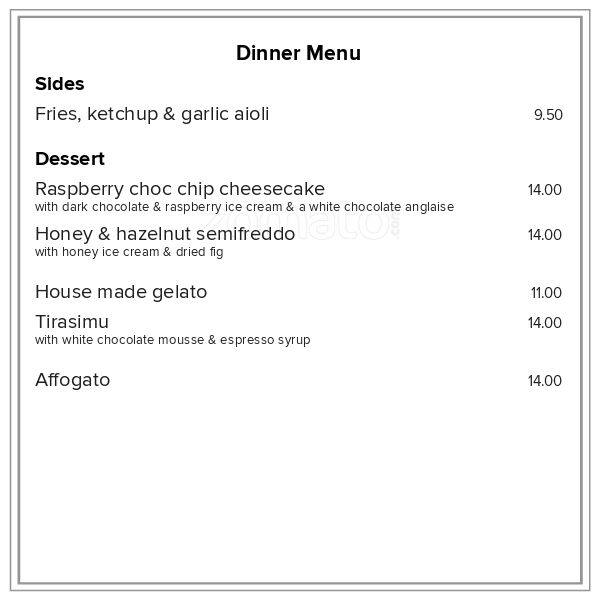 Menu at Arborio Restaurant, Cafe & Bar, New Zealand