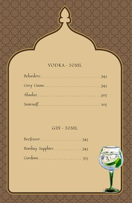 Ghazal Restaurant menu