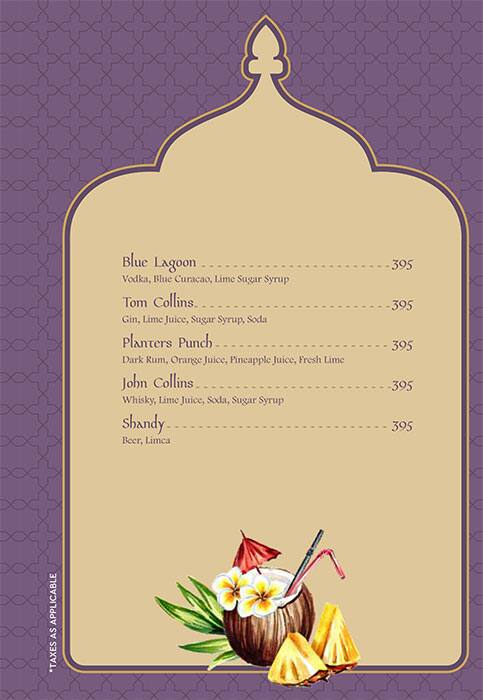 Ghazal Restaurant menu