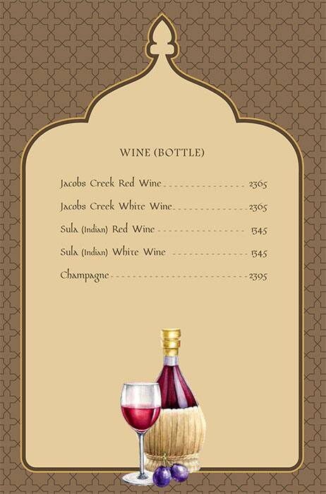 Ghazal Restaurant menu