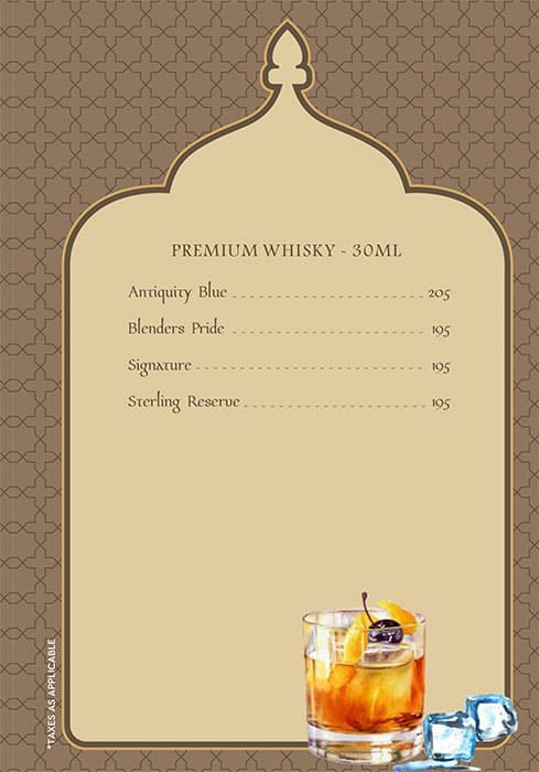 Ghazal Restaurant menu