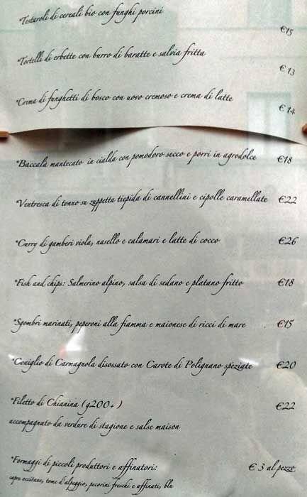 Menu di Aromando Bistrot 