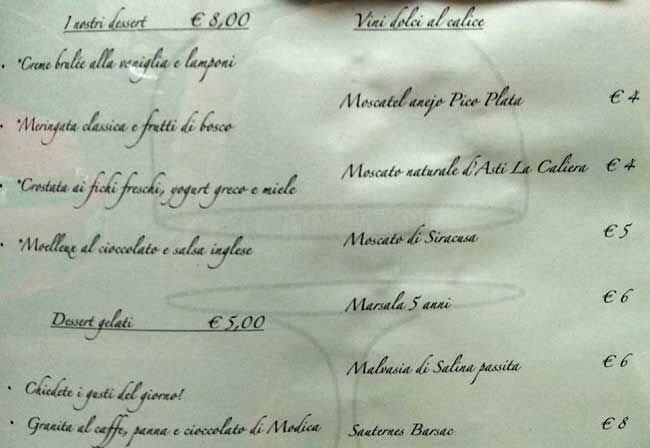 Menu di Aromando Bistrot 