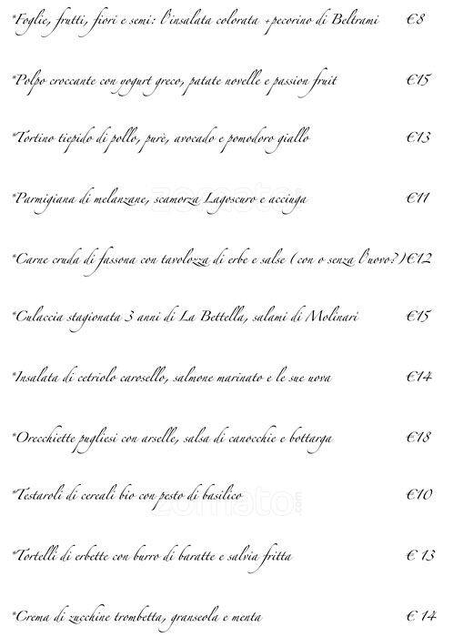 Menu di Aromando Bistrot 