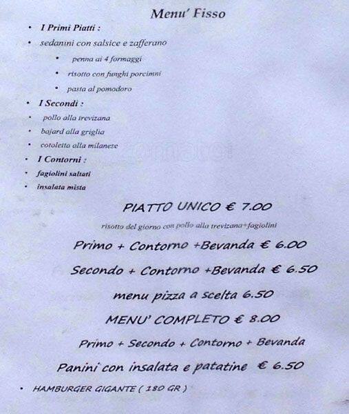 Menu di Amore mio 