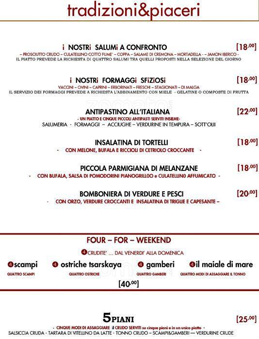 Menu di Vinalia Beninenoteca 