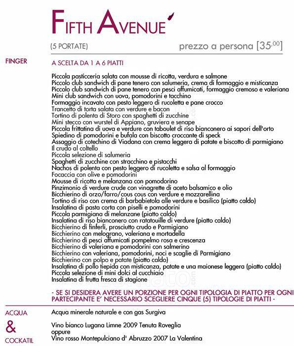 Menu di Vinalia Beninenoteca 