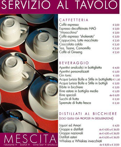 Menu di Vinalia Beninenoteca 