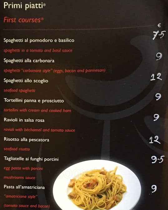 Menu di Angelucci Wine bar 