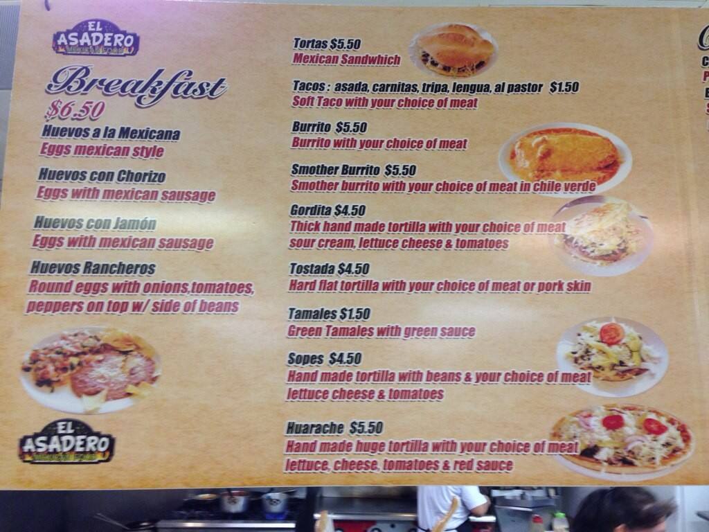 El Asadero Mexican Food Menu For Rose El Asadero Mexican Food