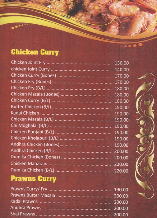 Hotel Ramachandra Multi Cusine Restaurant menu