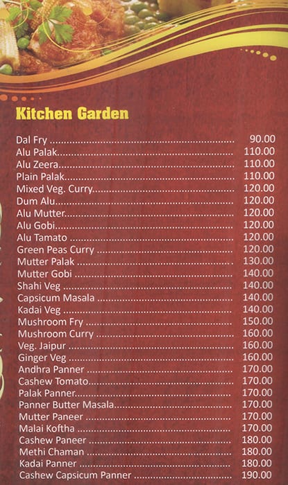 Hotel Ramachandra Multi Cusine Restaurant menu