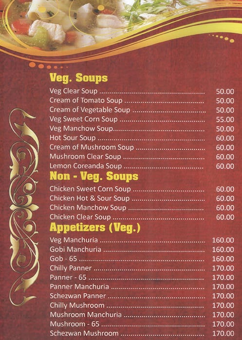 Hotel Ramachandra Multi Cusine Restaurant menu