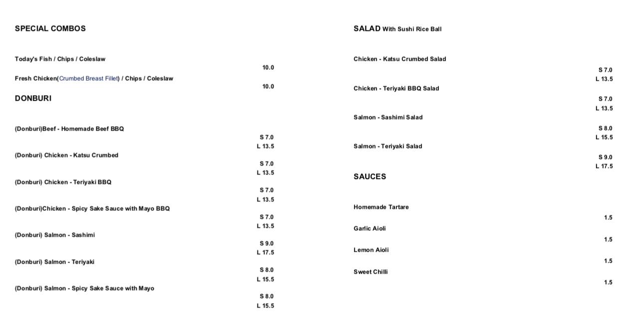 Menu at John Dory's (Fish & Chip) Herne bay fast food, Auckland