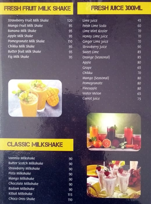 Menu at Hotel Prasan Sandeepha, Chennai