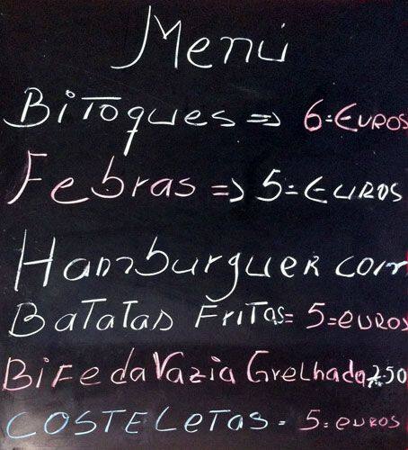 Os Gonçalvinhos menu