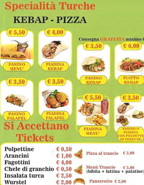 Menu di Pizza Kebab Viale Romagna 