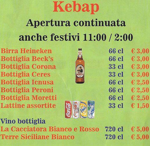 Menu di Pizza Kebab Viale Romagna 