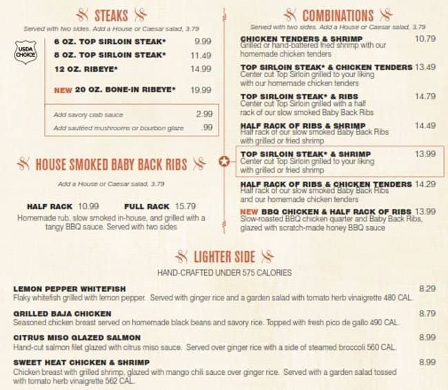 Menu at Cheddar's Scratch Kitchen restaurant, San Antonio