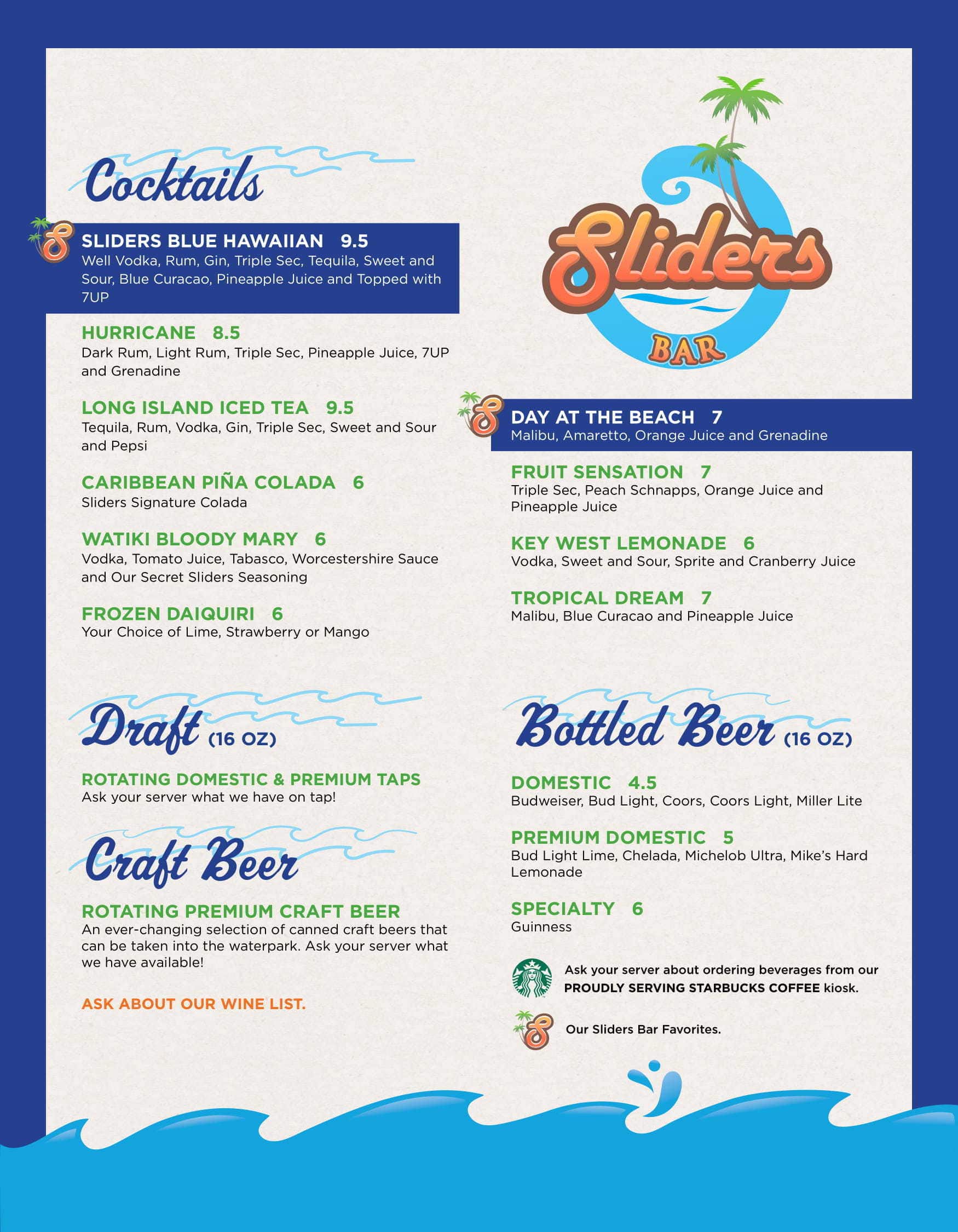 Menu at Sliders Bar & Grill, Rapid City