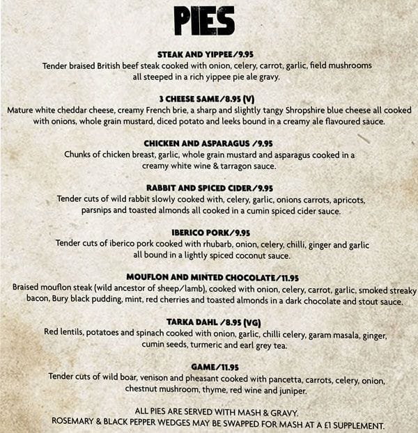 Printable Version Of Ale Pie Menu Free Printable Download