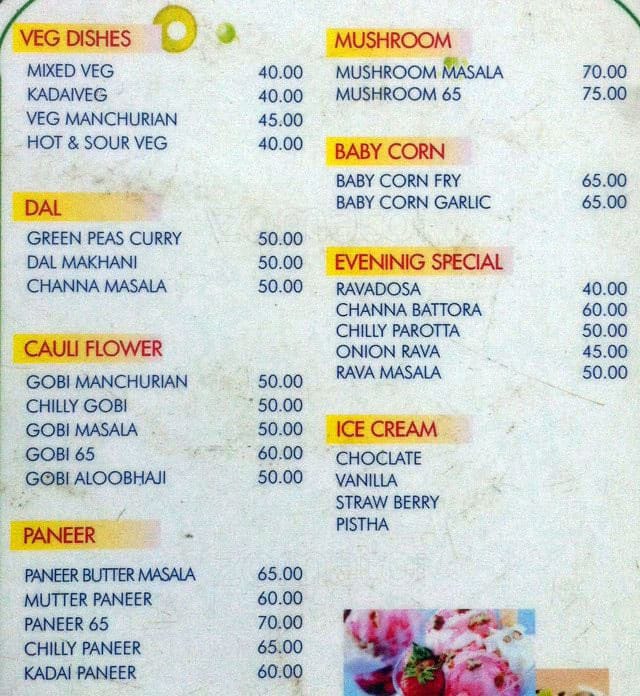 Ashok Bhavan menu