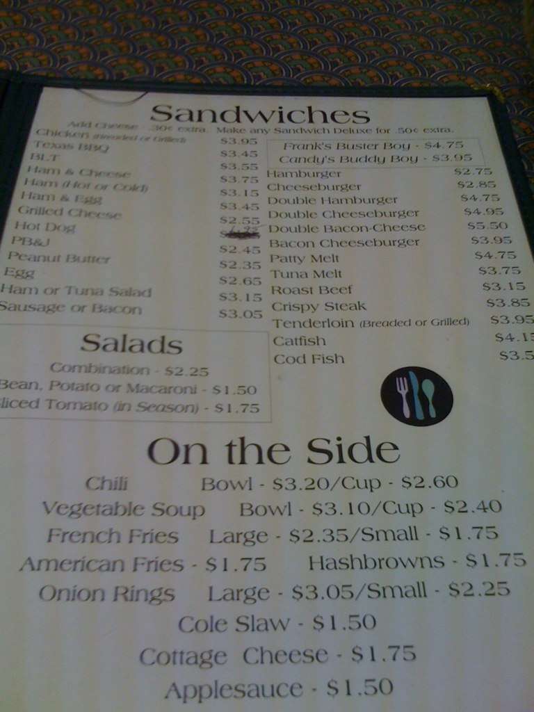 Menu at Oliverio's Southland Restaurant, Lafayette, Old U.S. 231