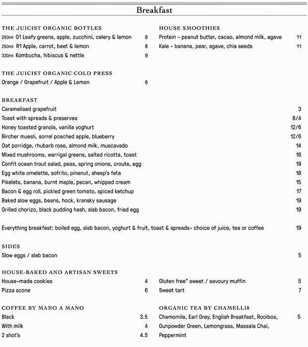 Petition Kitchen Menu, Menu untuk Petition Kitchen, Perth CBD, Perth