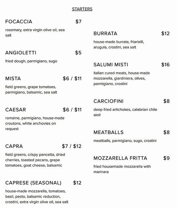 Cane Rosso Menu, Menu for Cane Rosso, The Heights, Houston Urbanspoon
