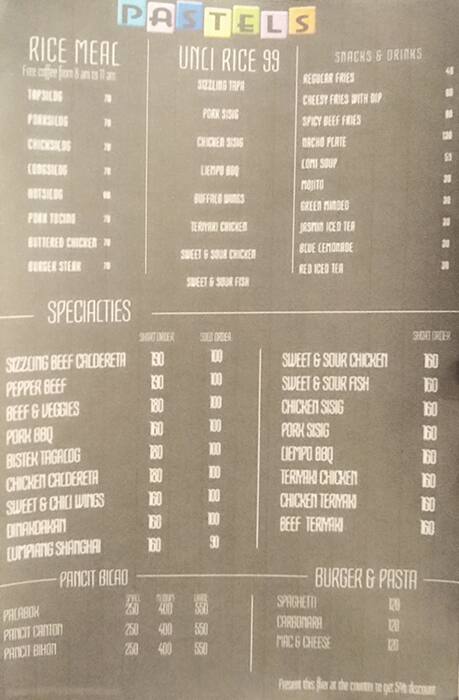 Pastels By Kitchen Central Menu Zomato Philippines