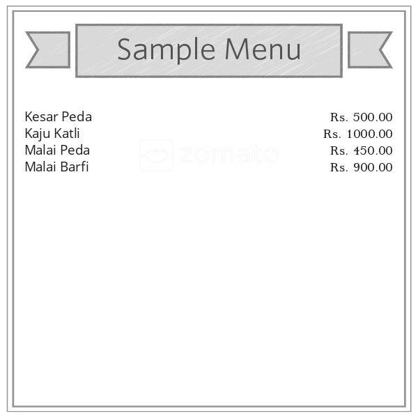 Oza Sweets And Farsan menu