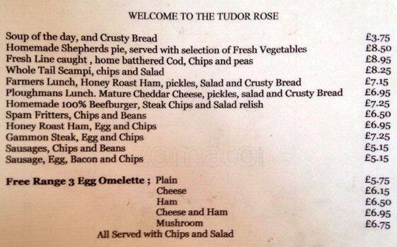 Tudor Rose Menu, Menu for Tudor Rose, Marylebone, London - Zomato UK