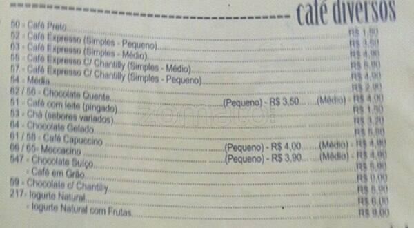 Clássicos Manóh cardápio