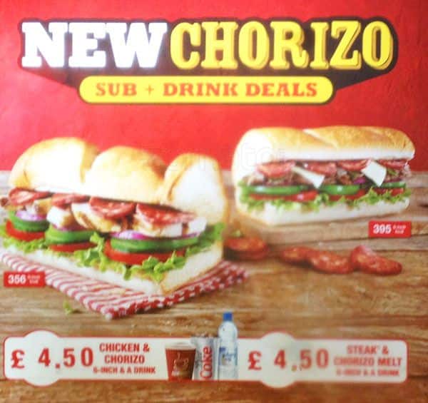 Subway menu