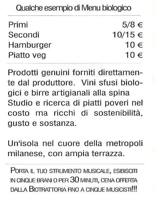 Menu di BioTrattoria 
