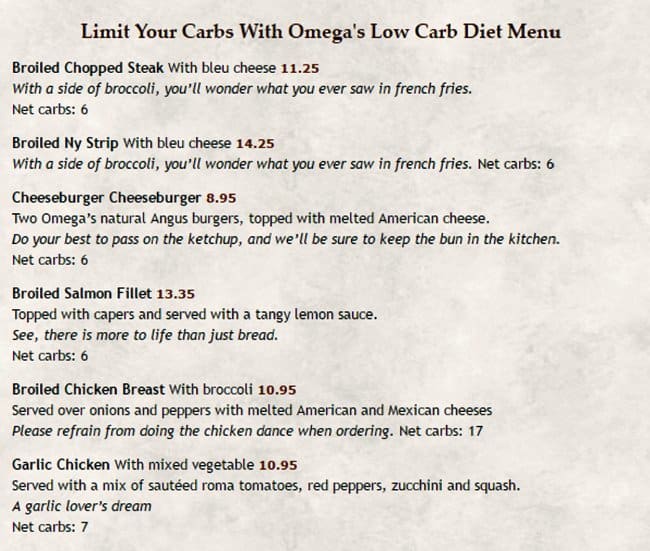 Menu at Omega Restaurant, Schaumburg, W Wise Rd