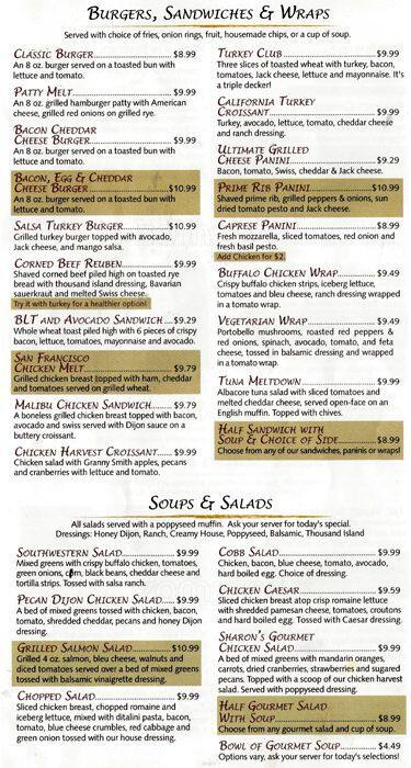 Menu at Honey-Jam Cafe, Downers Grove, Oak Grove Dr