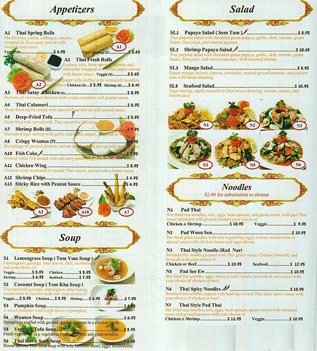 Truly Thai Menu, Menu for Truly Thai, Yonge & Eglinton, Toronto