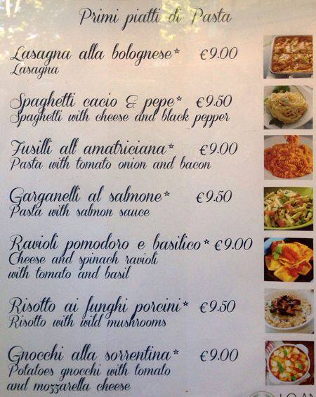 Menu de Il Gazebo